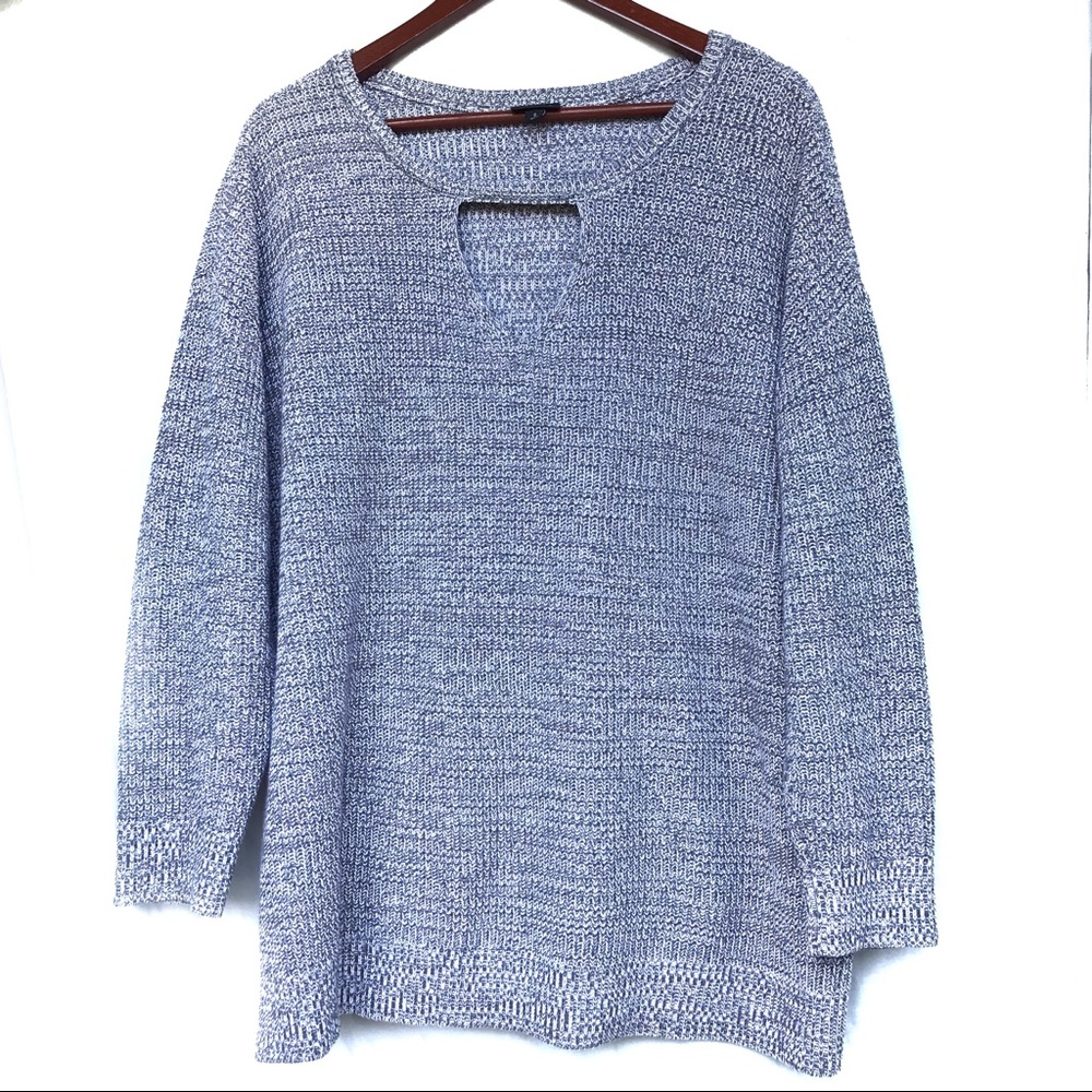Torrid Grey Marl Keyhole Tunic Sweater Top 2X